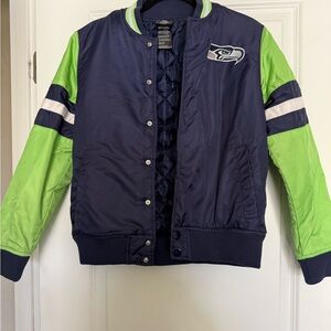NFL Navy and Lime Kids Seattle Seahawks Jacket